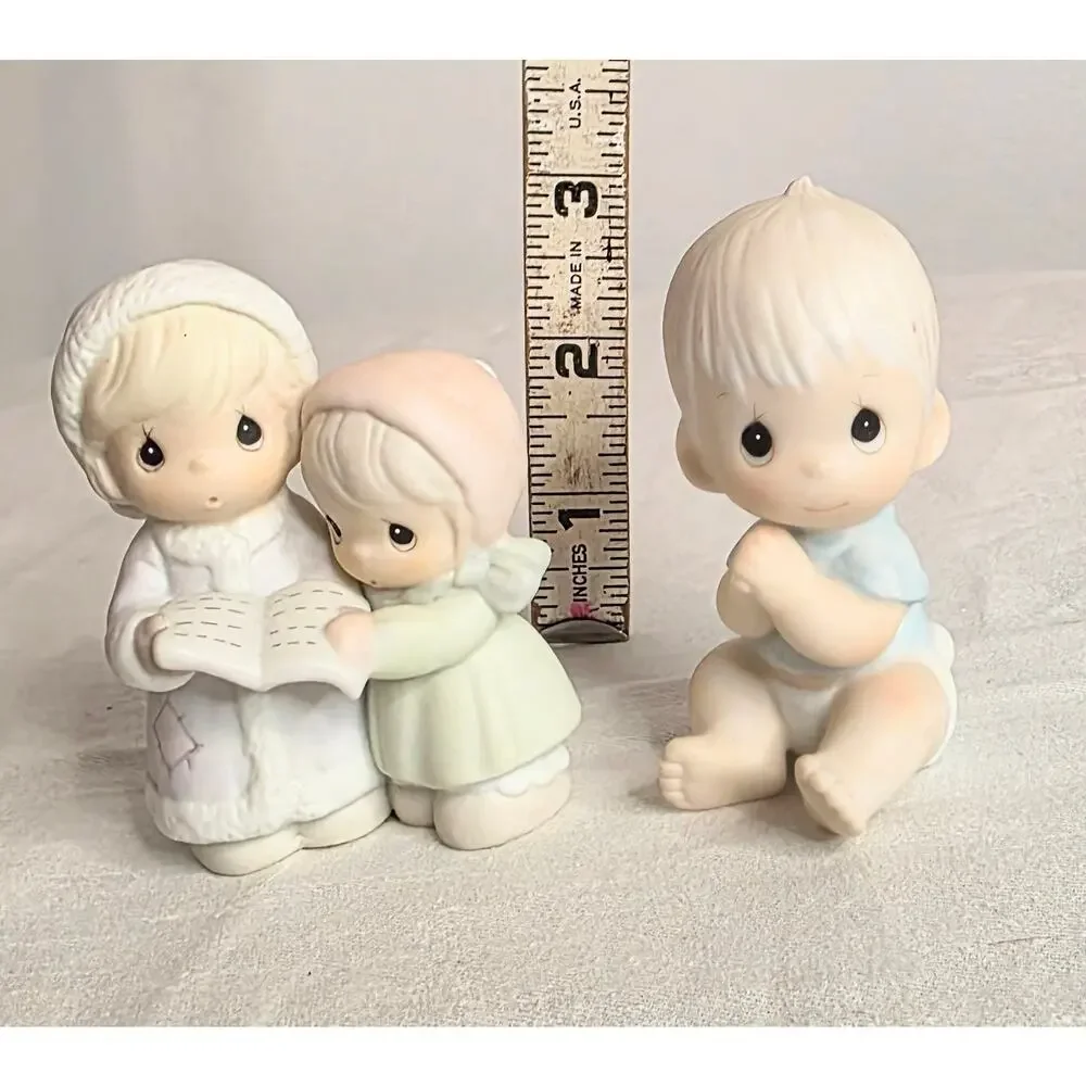 Pair Vtg. Precious Moments Figurines Baby Boy 1983 Aunt Ruth & Aunt Dorothy 1992